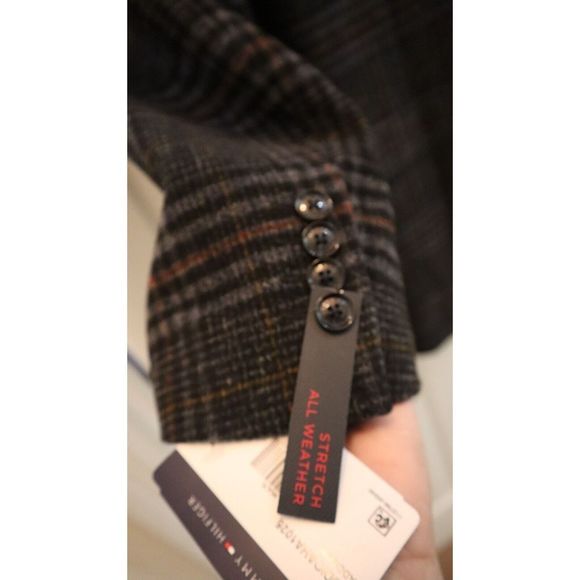 Tommy Hilfiger Men's Sz 46 Long Multi Addison Wool Blend Trim Fit Overcoat $395 - Picture 6 of 13